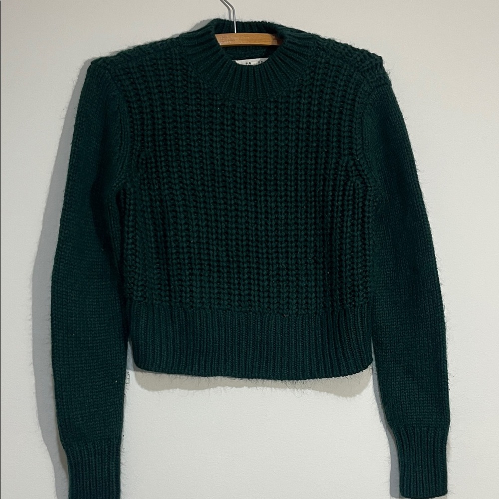 PacSun Forest Green Textured Crew Neck Sweater